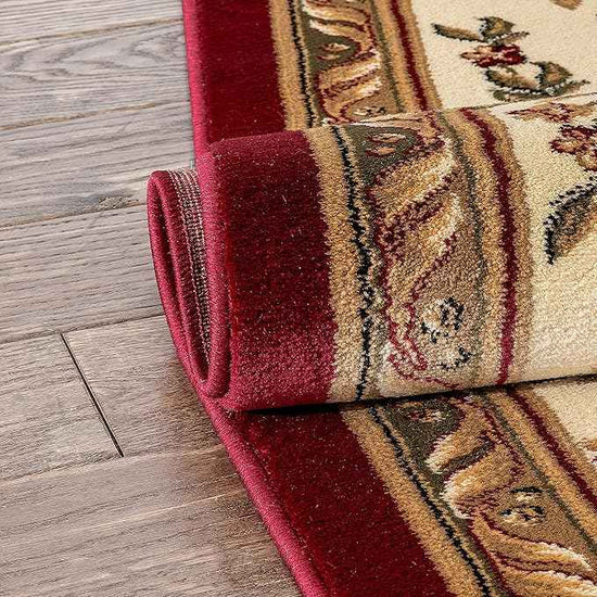 Well Woven Timeless Collection Le Petit Palais Red 11x15 Luxurious Traditional French Aubusson Medallion Oriental Area Rug Perfect for Living Room Bedroom or Dining Room Easy-to-Clean Durable Design