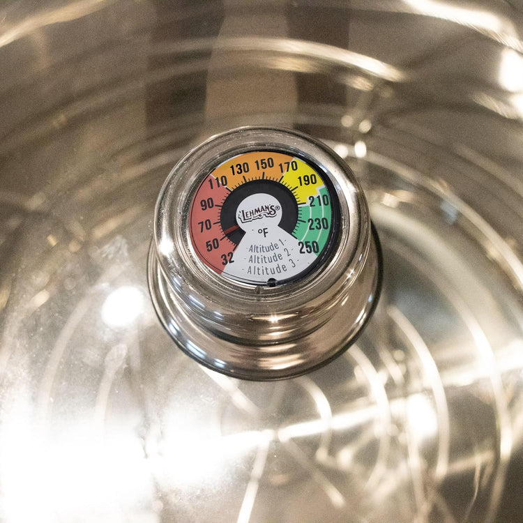 Lehman's 21.5-Quart Water Bath Canner with Pressure Gauge, Durable Stainless Steel Stockpot for Home Canning and Preserving, Black