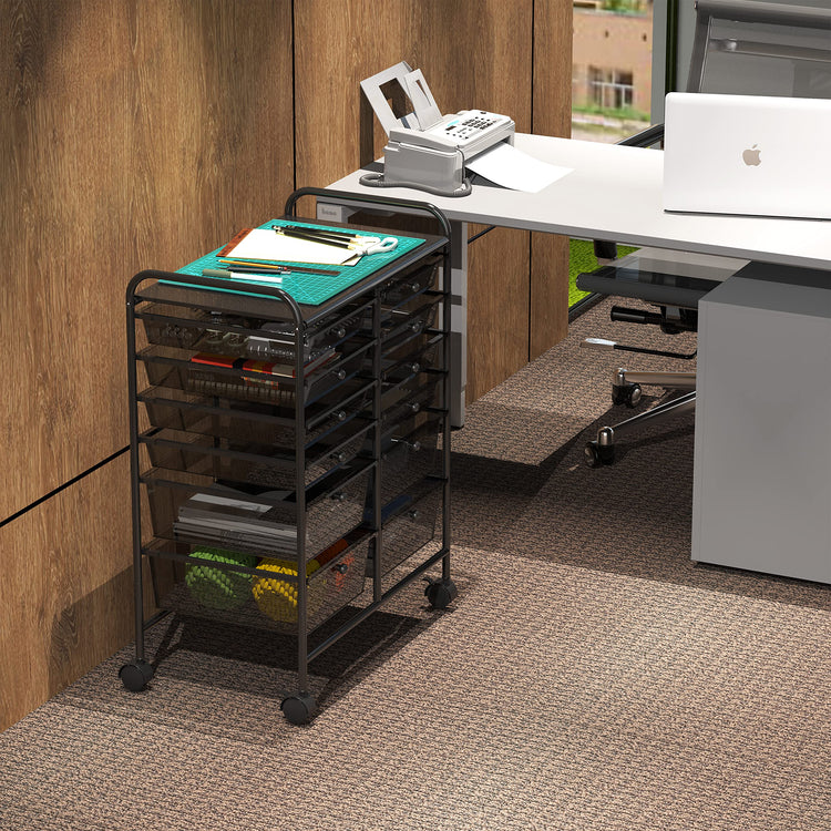 12 Drawers Rolling Utility Cart Organizer