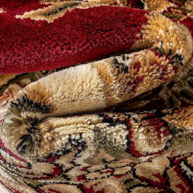 Well Woven Pastoral Medallion Red French European Formal Traditional Area Rug (7'10" x 10'6") Contemporary Floral Thick Soft Plush Living Dining Room Rug