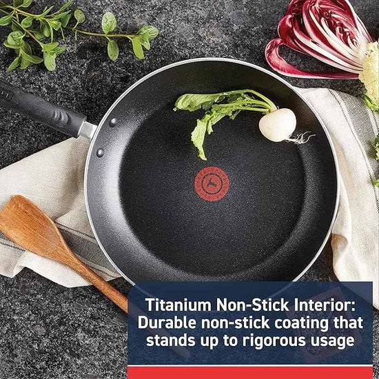 T-Fal Experience Nonstick Fry Pan 12.5 Inch, Induction, Oven Broiler Safe 400F, Non Stick Frying Pan, Skillet, Kitchen Egg Pan, Omelet Pan, Cookware, Pots and Pans, Home, Dishwasher Safe, Black