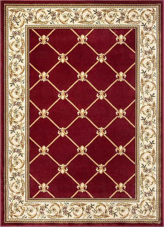 Patrician Trellis Red French European Formal Traditional 5X7 (5'3" X 7'3") Area Rug Easy To Clean Stain/Fade Resistant Shed Free Modern Contemporary Floral Thick Soft Plush Living Dining Room Rug