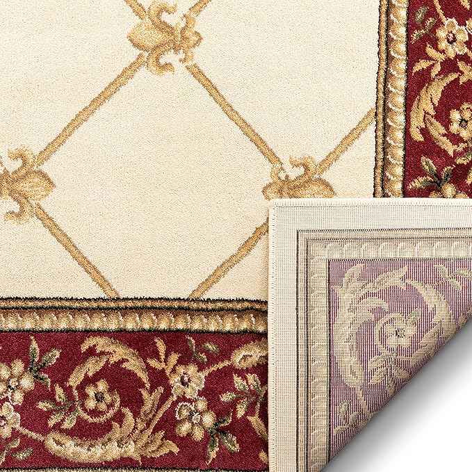 Well Woven Timeless Collection Fleur De Lis Ivory 3x12 Runner Luxurious Traditional French Aubusson Oriental Area Rug Perfect for Living Room Bedroom or Dining Room Easy-to-Clean Durable Design