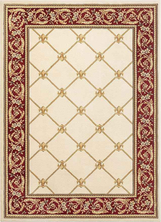 Well Woven Timeless Collection Fleur De Lis Ivory 8x10 Luxurious Traditional French Aubusson Oriental Area Rug Perfect for Living Room Bedroom or Dining Room Easy-to-Clean Durable Design