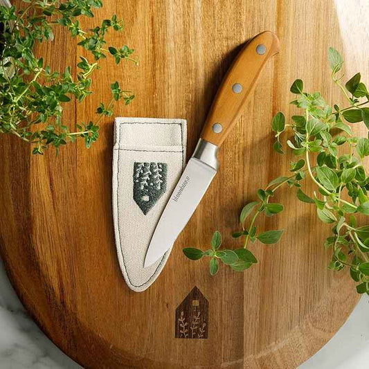 Bloomhouse - Two Time Oprah's Favorite Things Winner - 3.5-Inch Paring Knife German Stainless Steel Blade w/Forged Italian Olive Wood Handle Full Tang Precision for Peeling Trimming & Detail Work