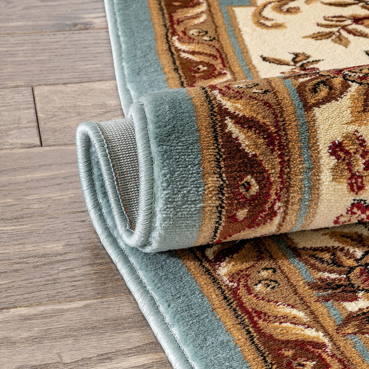 Timeless Collection Le Petit Palais Light Blue 6x9 Luxurious Traditional French Medallion Oriental Area Rug Perfect for Living Room Bedroom or Dining Room Easy