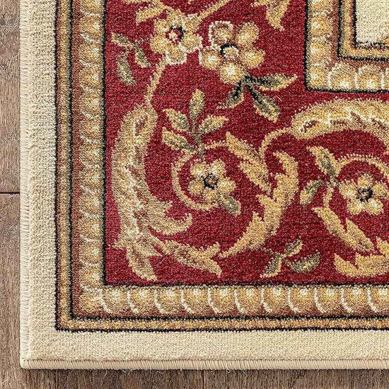 Well Woven Timeless Collection Fleur De Lis Ivory 6x9 Luxurious Traditional French Aubusson Oriental Area Rug Perfect for Living Room Bedroom or Dining Room Easy-to-Clean Durable Design