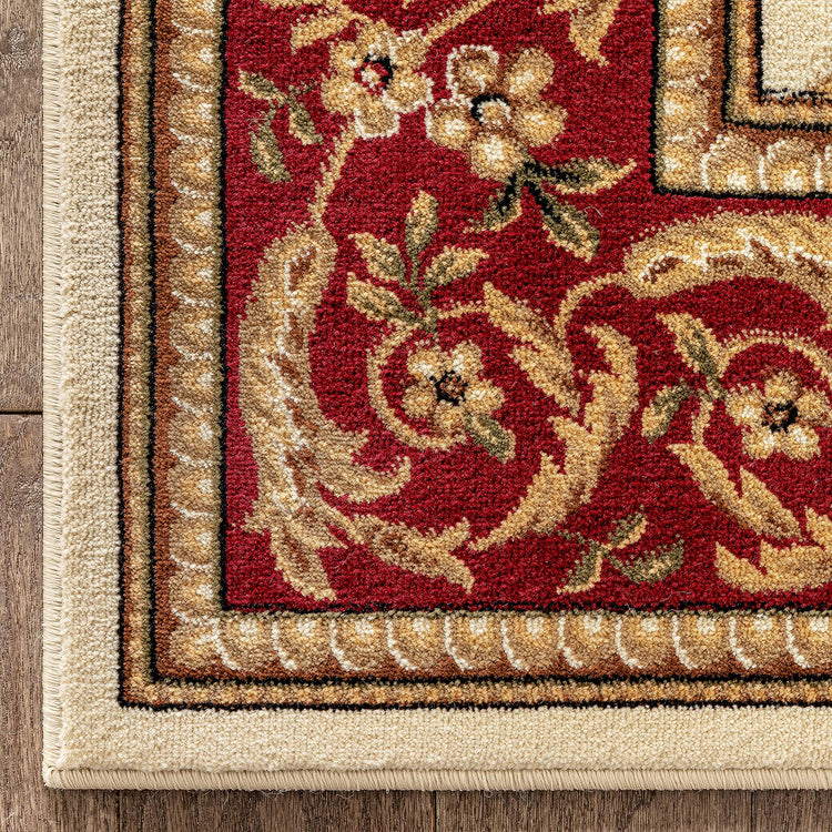 Timeless Collection Fleur De Lis Ivory 6x9 Luxurious Traditional French Aubusson Oriental Area Rug Perfect for Living Room Bedroom or Dining Room Easy (60.895 Sq Ft)