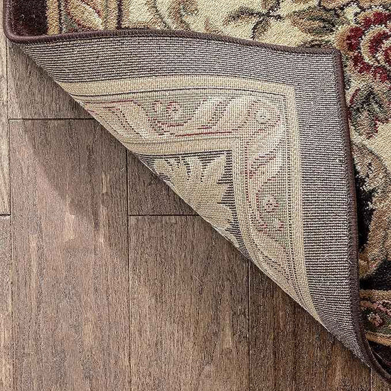 Pastoral Medallion Brown French (7'10'' x 10'6") Area Rug European Floral Formal Traditional Area Rug Easy Clean Shed Free Modern Classic Contemporary Thick Soft Plush Living Dining Room Rug
