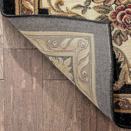 Well Woven Pastoral Medallion Black French European Formal Traditional Area Rug (5'3" x 7'3") Easy to Clean Stain/Fade Resistant Modern Contemporary Floral Thick Soft Plush Living Dining Room Rug
