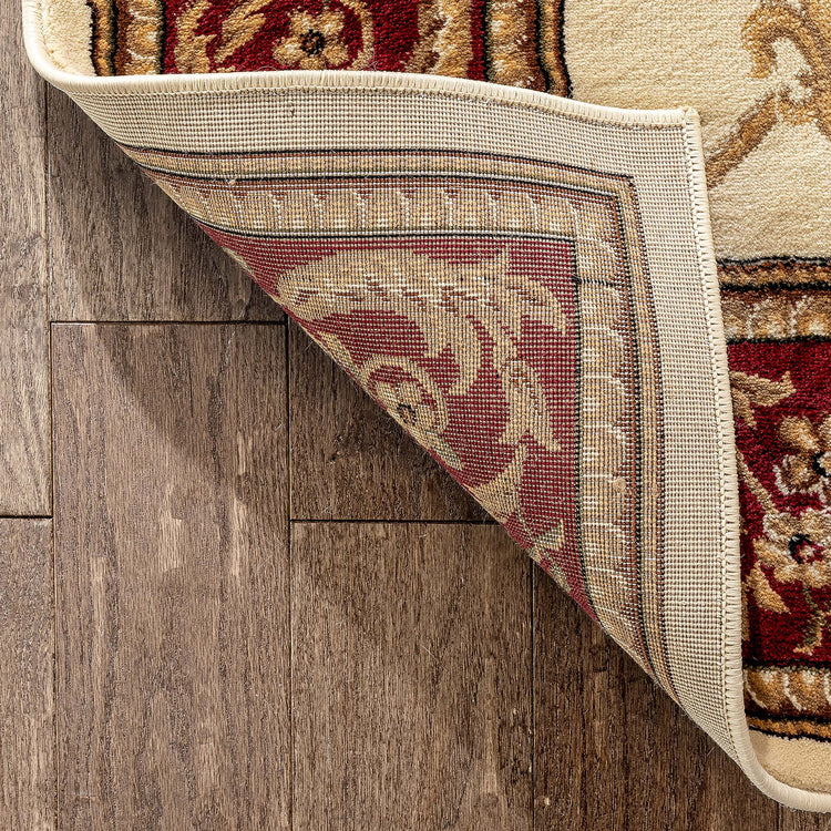 Timeless Collection Fleur De Lis Ivory 6x9 Luxurious Traditional French Aubusson Oriental Area Rug Perfect for Living Room Bedroom or Dining Room Easy (60.895 Sq Ft)