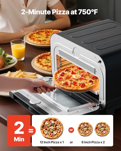 Pizza Oven 8 Presets Electric Pizza Ovens Air Fry Combo (12 Inch Air Fry Combo Pizza Oven)