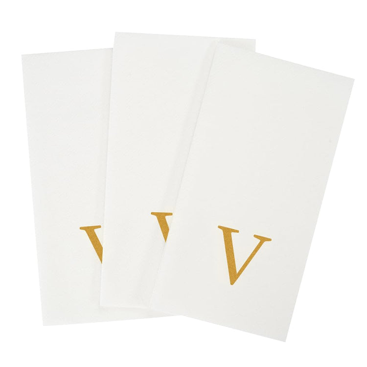 Gold Letter V Monogram Linen (Gold / 2000 Count / V)