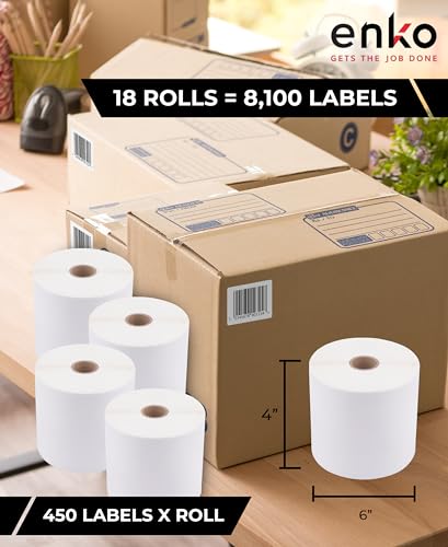 4 x 6 in 18 Rolls (18 Rolls - 8,100 Labels / Rolls (450 Labels/Roll))