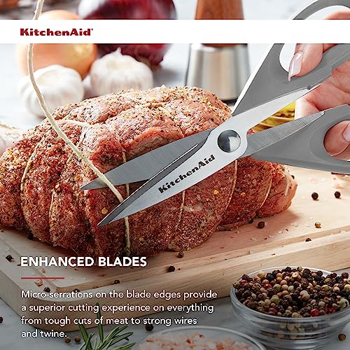 All Purpose Kitchen Shears with Protective Sheath Durable Stainless Steel Scissors (Gray / 1 Pack)