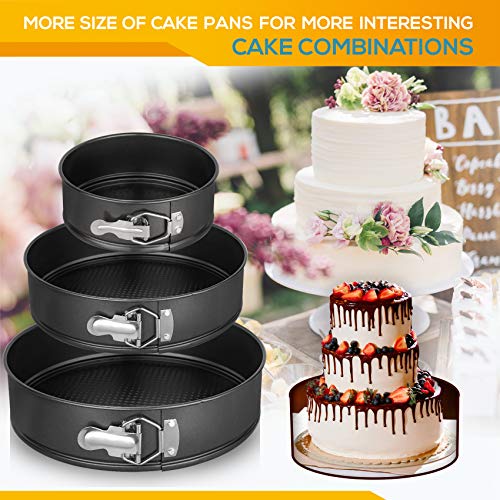 Springform Pan Set of 3 Non (6+8+10 Inch)