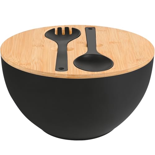Salad Bowl with Lid (12inch / Black)