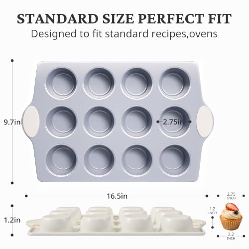 Ceramic Coated Nonstick 12 (Cream / 12 Cup Muffin Pan (1 pack))