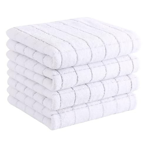 100% Cotton Terry Kitchen Towels (White / 13 X 28 - 4 Pack)