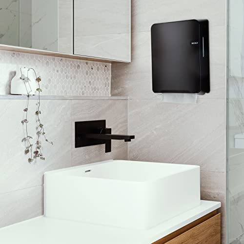 EZbrnd Wall Mount MULTIFOLD Paper Towel Dispenser for Kitchen (Standard Black)