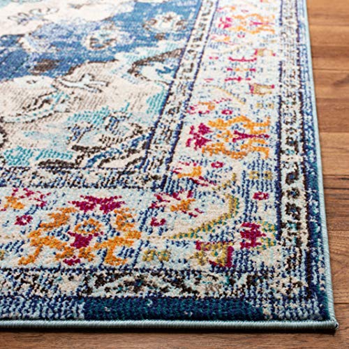 Monaco Runner Rug 2'2"x22' (2'2" x 22' (Runner) / Navy/Light Blue)