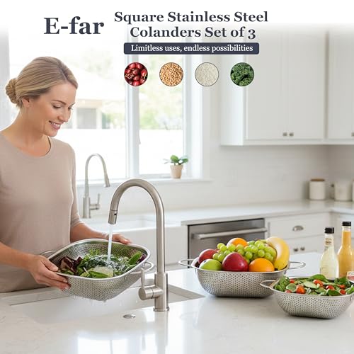 Stainless Steel Colander Set of 3 (2.4/4/6QT)