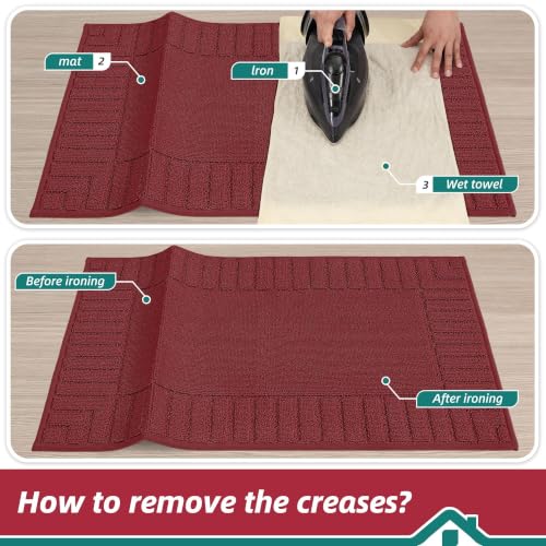 Kitchen Rugs 24"x60" (Burgundy Red / 24" X 60" (Rectangular))