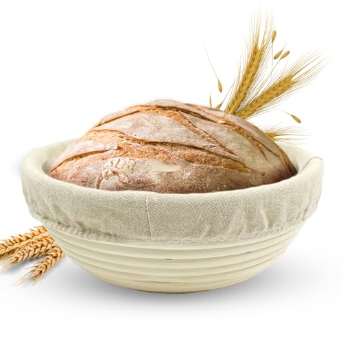 Banneton Bread Proofing Basket with Liner (11"D x 3.5"H / Round)