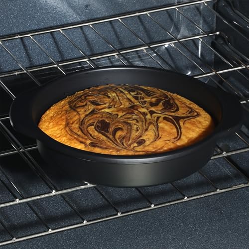 Teston 9 Inch Round Cake Pan (9" Round Cake Pan / Matte Black)