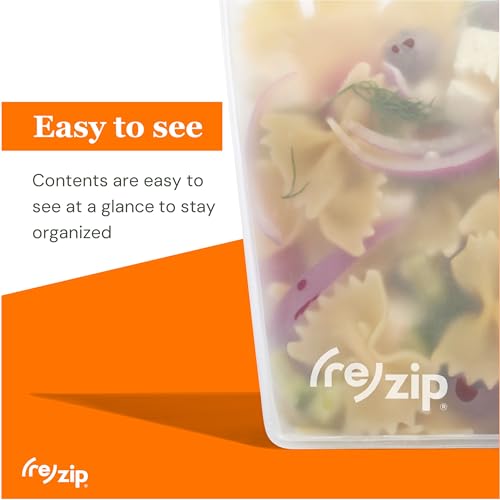 re) zip Reusable Sandwich & Snack Lunch Bag Kit, Leakproof, 5-Piece, Clear (Clear / 5-Pack)