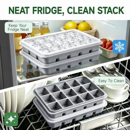 Ice Cube Trays Set of 2 (Snow Gray)