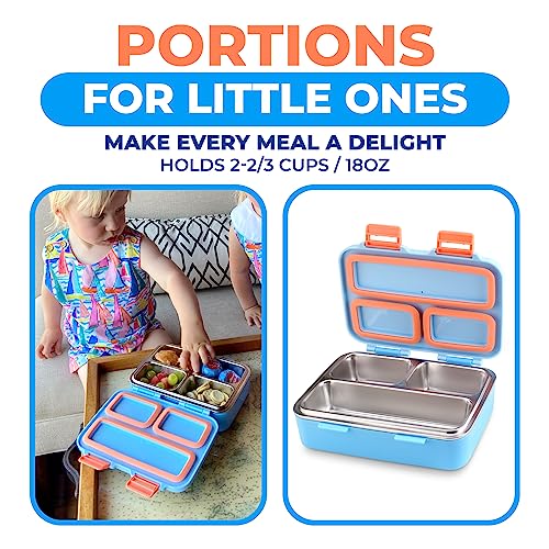 Small Stainless Steel Bento Box Lunch Container (Light Blue)