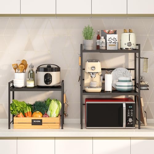 Microwave Oven Rack (Black / 2 Tier (Without Spice Rack))
