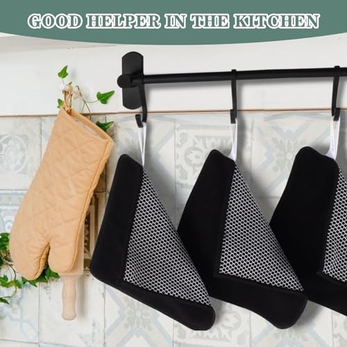 Dish Cloth for Washing Dishes Kitchen Washcloth Cleaning Cloth (Black / 7.87inchx7.87inch 10pack)