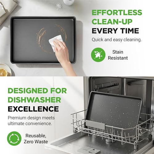 2 Piece XL Mega Cookie Sheet Baking Pans Set (2-Pack / Black)