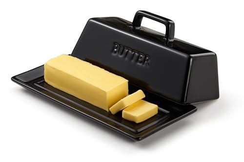 Ceramic Butter Dish with Lid (Black)