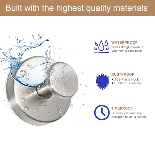 Suction Cup Hooks for Shower (Nickel)