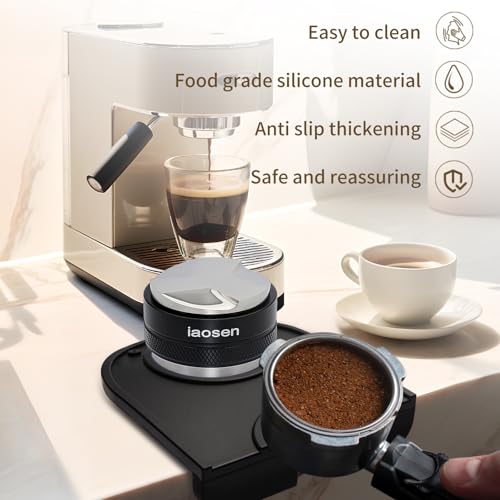 Knock Box Square High Sidewall Design Espresso Knock Box Tamping Mat Espresso Machine Accessories Set of 2 with Removable Knock Bar and Anti (Square Knock Box with Tamper Mat)