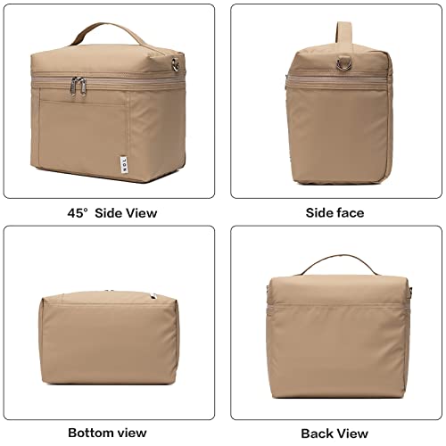 NOL 4L Insulated Lunch Bags for Women Cooler Bag Lightweight Nylon Waterproof Lunch Box for Work (Khaki / Small (4 Liters))