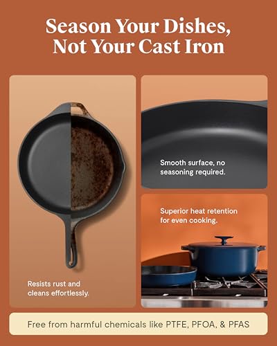 Enameled Cast Iron Oval Dutch Oven (Rust / 8qt)
