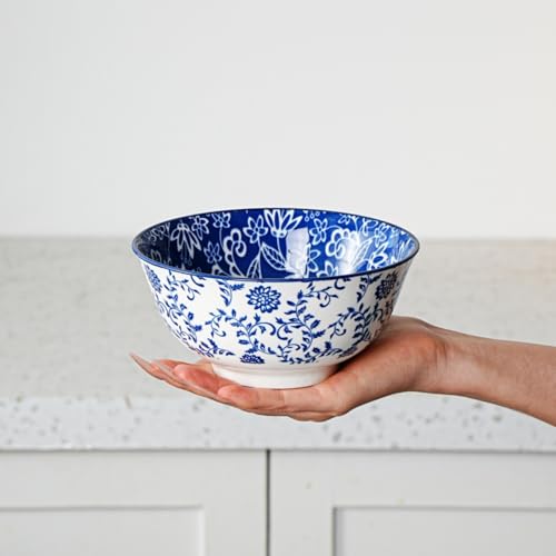24 Oz Ceramic Soup Bowls Set of 6 (Vintage Blue / 24oz)