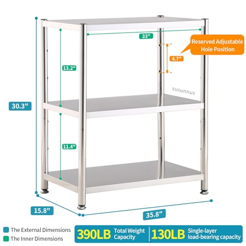 Stainless Steel Shelves (35.8*15.8-3T(No Guardrails))