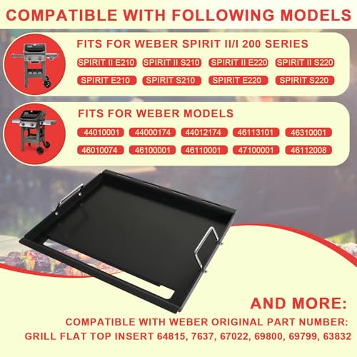 Full Size Spirit 200 Griddle Inserts for Weber GS4 Spirit II & I 200 Series (19.6" x 17.4" x 3")