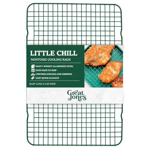 Non Stick Wire Cooling Rack (Little Chill (12.4" x 8.4") / Broccoli)