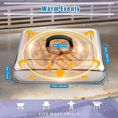 Melting Dome 13.3" X 9.8" Stainless Steel Basting Steam Cover (1 x Melting dome)