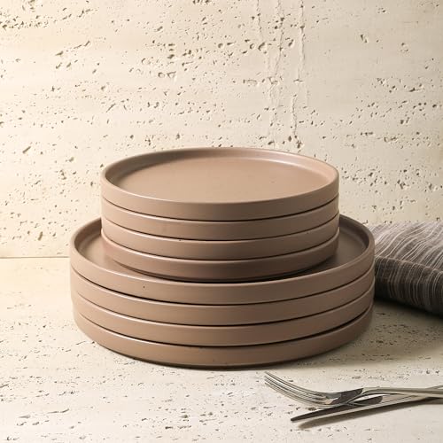 Celina Stoneware 16 (Dinnerware Set / Service For 4 / Matte Brown)