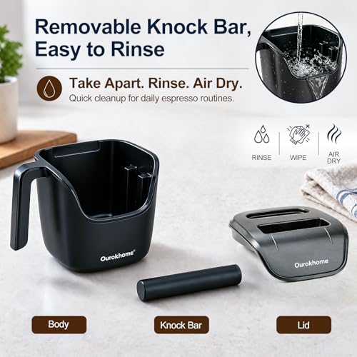 Espresso Knock Box with Lid (Black)