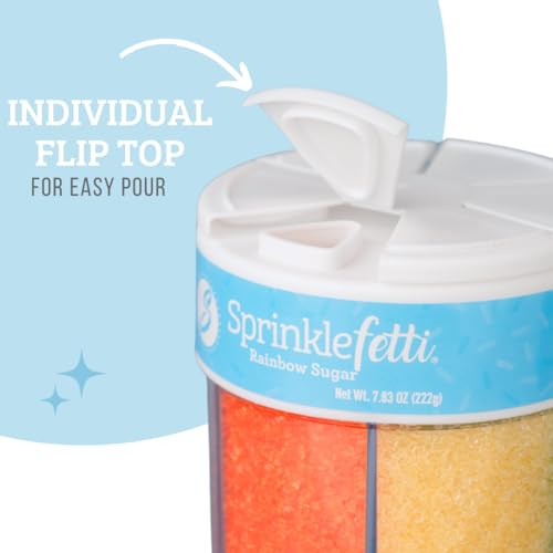 Rainbow Sugar Crystals 6 Cell Decorating Jar (Rainbow Sugar)