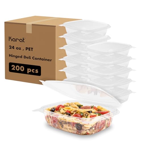 24 oz Clear Plastic Clamshell Containers with Hinged Lids (24oz)