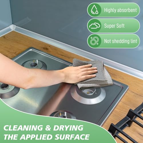 Dish Cloth for Washing Dishes Kitchen Washcloth Cleaning Cloth (Grey / 12inchx12inch 20pack)